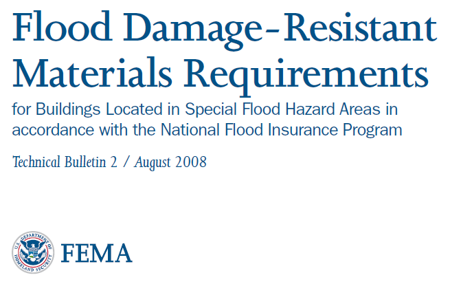 FEMA Flood Damage Resistant Materials