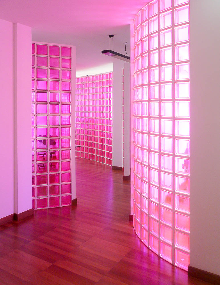 Pink Glass Block Wall