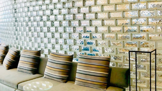 glass brick corporate wall partition