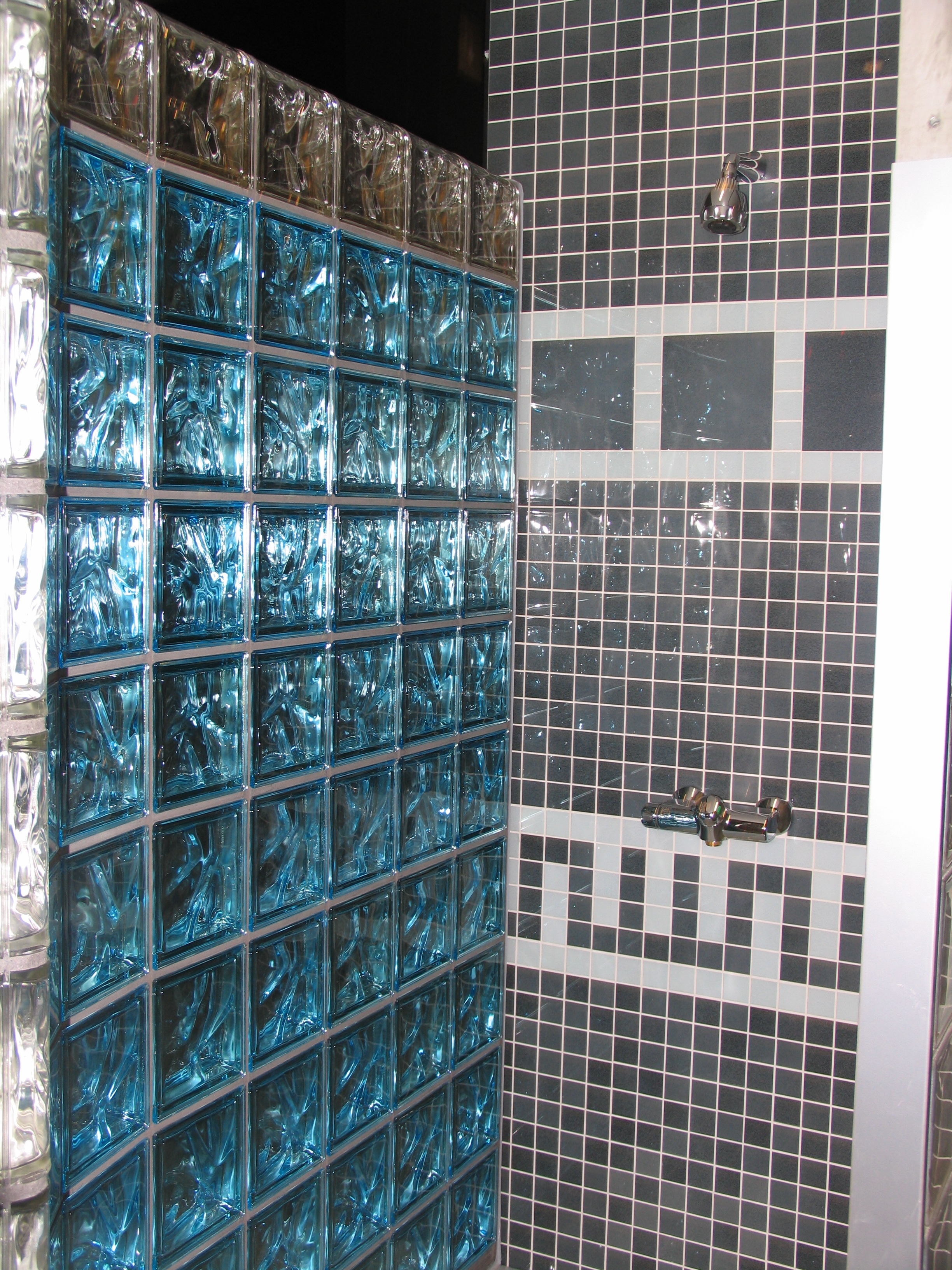 Blue Shower Wall