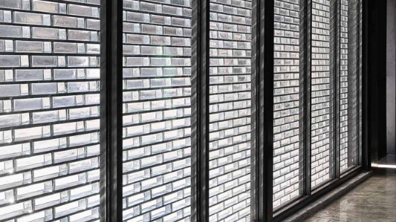 glass brick wall partition