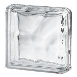  Basic Line curved double-end blocks of Wave-patterned clear glass block 19x19x5 