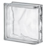 Basic Line Wave-patterned clear glass block 19x19x5 