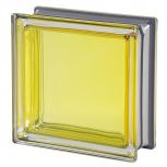 Mendini Citrino Glass Block Yellow Citrus 19x19x8