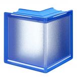 MyMiniGlass™ Classic Clear Blueberry corner glass block. 6x6x3.