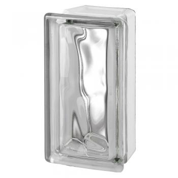 Basic Line: Clear Glass Wave Pattern Allbend Glass Block