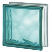 High Tech 19x19x8 Glass block Turquoise Frosted
