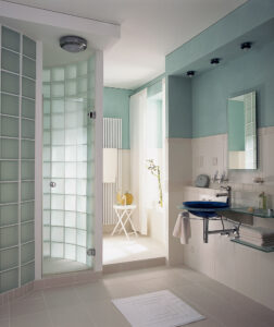 glass block shower